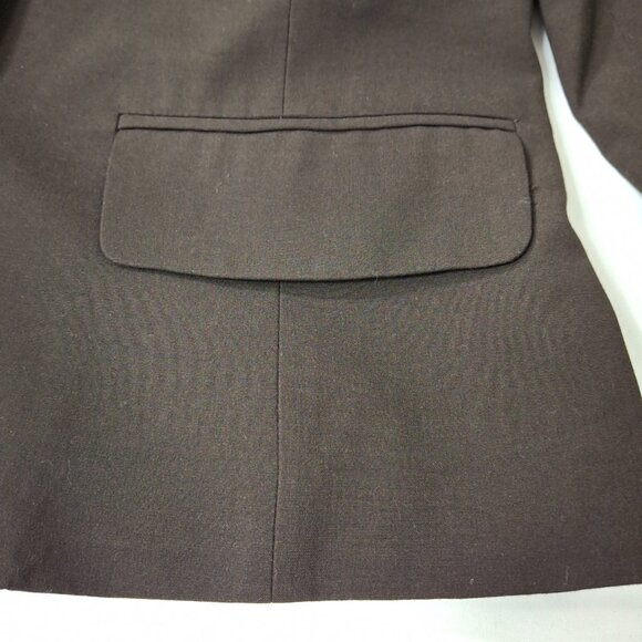 Michael Kors Womans Business Career Suit Blazer Jacket Sz 12 Matte Brown Fitted - Picture 13 of 16